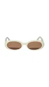 DMY BY DMY VALENTINA OVAL SUNGLASSES IN IVORY