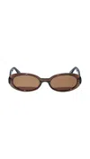 DMY BY DMY VALENTINA TRANSPARENT SUNGLASSES IN TRANSPARENT BROWN