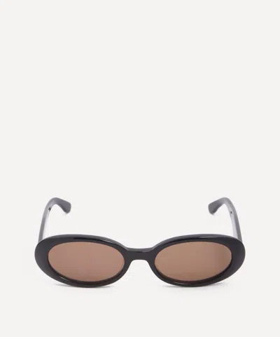 Dmy By Dmy Women's Valentina Black Oval Sunglasses