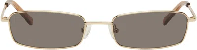 Dmy Studios Gold Olsen Sunglasses In Dark Grey