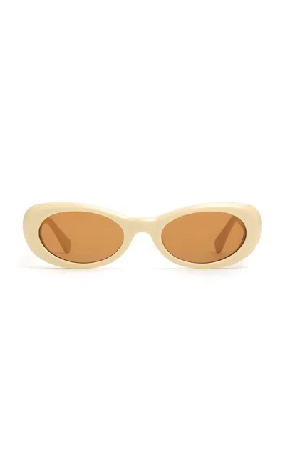 Dmy Studios Naomi Round-frame Acetate Sunglasses In Ivory