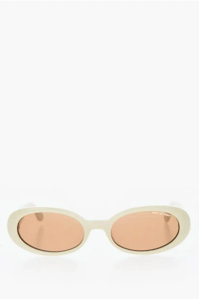 Dmy Studios Solid Color Valentina Sunglasses With Oval Frame In Ivory