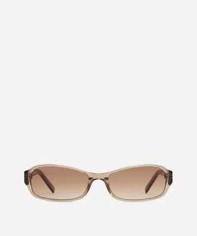 Dmy Studios Women's Juno Rectangle Transparent Oyster Sunglasses