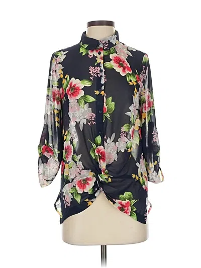 Pre-owned Dna Couture 3/4 Sleeve Blouse In Black