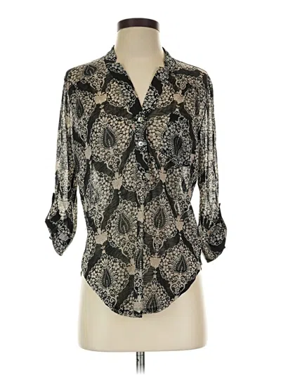 Pre-owned Dna Couture 3/4 Sleeve Blouse In Black