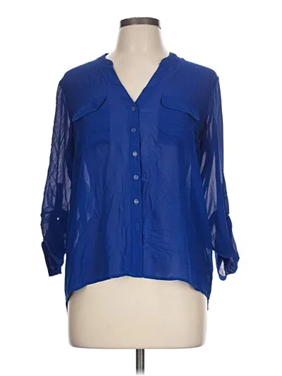 Pre-owned Dna Couture 3/4 Sleeve Blouse In Blue