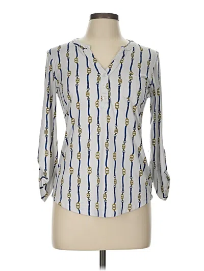Pre-owned Dna Couture 3/4 Sleeve Blouse In Gray