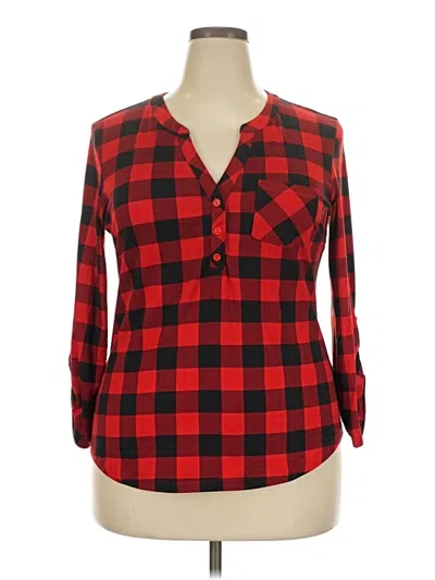 Pre-owned Dna Couture 3/4 Sleeve Blouse In Red