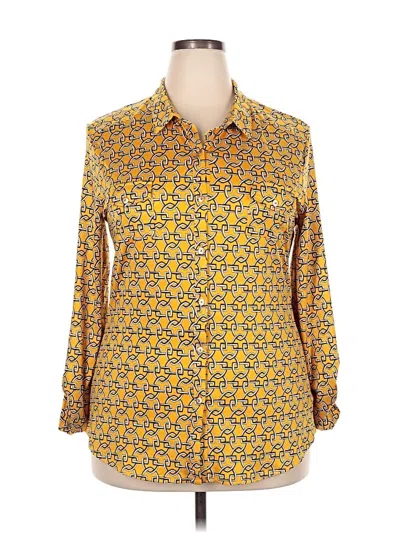 Pre-owned Dna Couture 3/4 Sleeve Blouse In Yellow