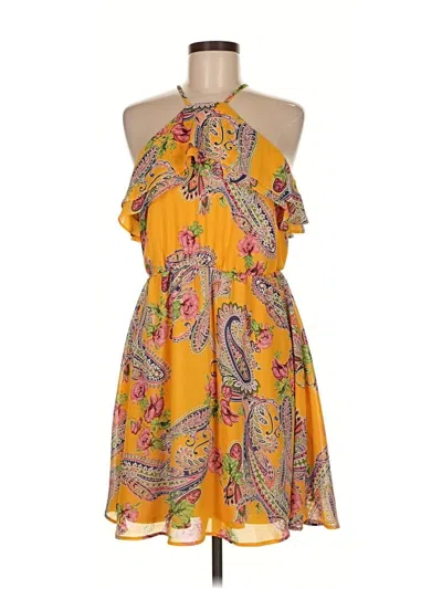 Pre-owned Dna Couture Casual Dress In Yellow
