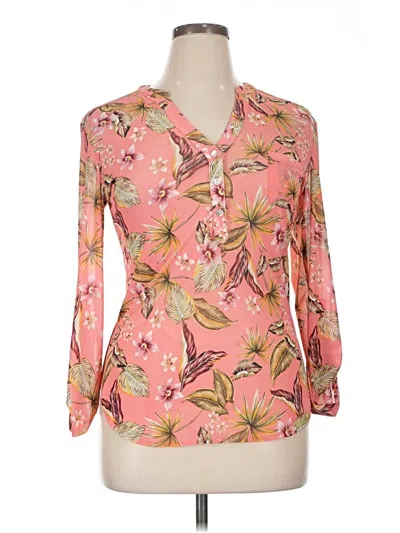 Pre-owned Dna Couture Long Sleeve Blouse In Pink