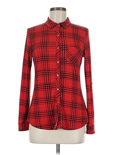 Pre-owned Dna Couture Long Sleeve Button Down Shirt In Red