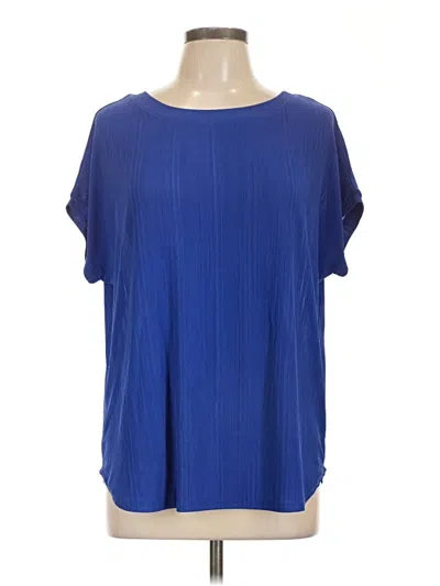 Pre-owned Dna Couture Short Sleeve Blouse In Blue