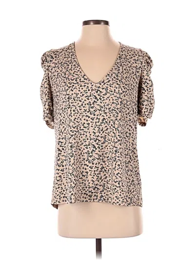 Pre-owned Dna Couture Short Sleeve Blouse In Brown