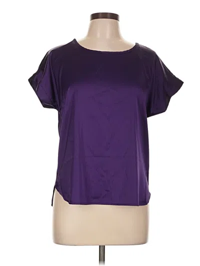 Pre-owned Dna Couture Short Sleeve Top Purple Boatneck Tops