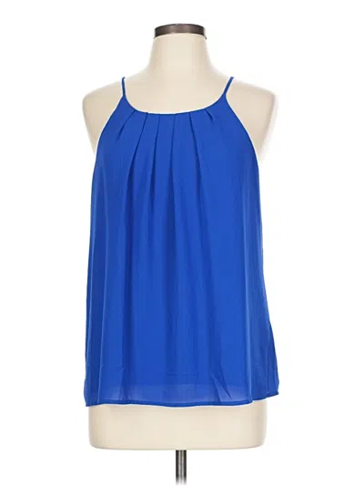 Pre-owned Dna Couture Tank Top Blue Halter Neckline Tops