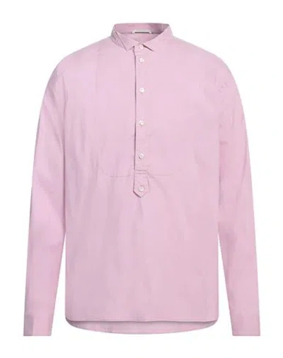 Dnl Man Shirt Antique Rose Size 17 Viscose, Polyester In Pink