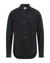 Dnl Man Shirt Black Size 15 Cotton In Black