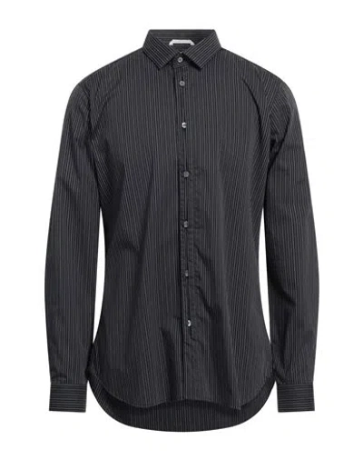 Dnl Man Shirt Black Size 15 ¾ Cotton, Polyamide, Elastane