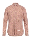 Dnl Man Shirt Camel Size 17 Cotton In Beige