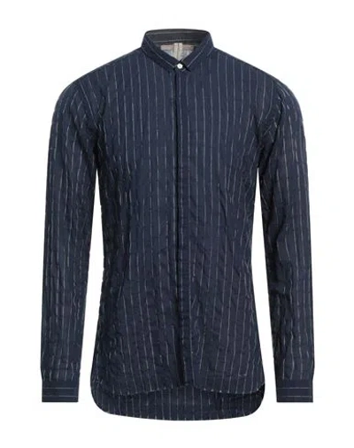 Dnl Man Shirt Midnight Blue Size 16 Cotton, Polyurethane, Polyamide