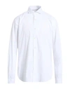 Dnl Man Shirt White Size 17 ½ Cotton, Polyamide, Elastane In White