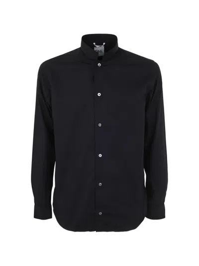 Dnl Mock-collar Shirt In Black