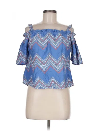 Pre-owned Dnmx Jeans Short Sleeve Blouse In Blue