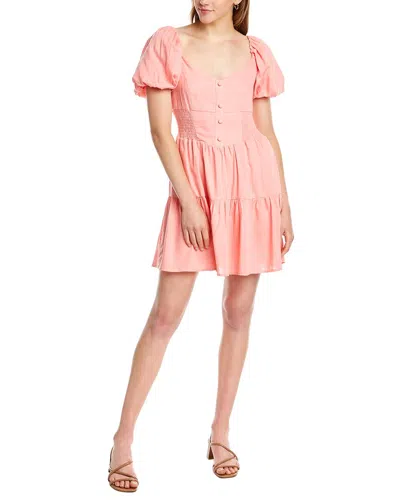 DNT DNT SMOCKED LINEN-BLEND MINI DRESS