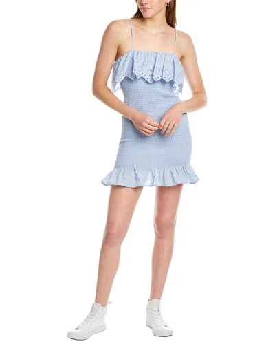 Dnt Smocked Mini Dress In Blue