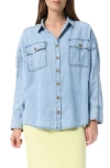 Do By Dee Ocleppo Abigail Oversize Cotton Blend Button-up Shirt In Aero Wash