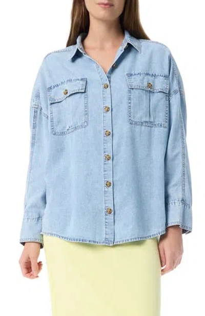 DO BY DEE OCLEPPO DO BY DEE OCLEPPO ABIGAIL OVERSIZE COTTON BLEND BUTTON-UP SHIRT