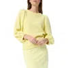 Do By Dee Ocleppo Augusta Balloon Sleeve Cotton Sweater In Yellow Pear