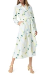 Do By Dee Ocleppo Ava Abstract Print Long Sleeve Midi Shirtdress In June Bug - Abstract Patchwork