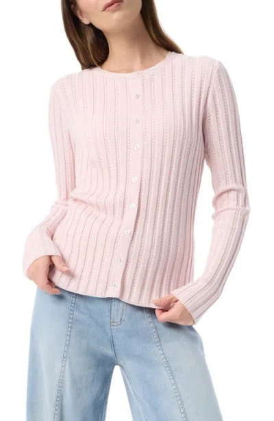 Do By Dee Ocleppo Blythe Pointelle Rib Cardigan In Calcite