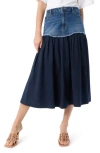 Do By Dee Ocleppo Combo Tiered Denim Maxi Skirt