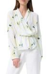 Do By Dee Ocleppo Margot Abstract Print Faux Wrap Peplum Top In June Bug - Abstract Patchwork