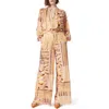 Do By Dee Ocleppo Mixed Print Long Sleeve Stretch Jersey Jumpsuit In Mango