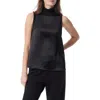 Do By Dee Ocleppo Rory Turtleneck Satin Shell Top In Black