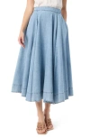 Do By Dee Ocleppo Sage Half Circle Chambray Denim Skirt In Aero Wash
