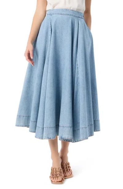 Do By Dee Ocleppo Sage Half Circle Chambray Denim Skirt In Aero Wash