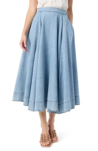 DO BY DEE OCLEPPO DO BY DEE OCLEPPO SAGE HALF CIRCLE CHAMBRAY DENIM SKIRT