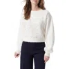 Do By Dee Ocleppo Sequin Overlay Crewneck Sweater In White