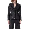 Do By Dee Ocleppo Sequin Scuba Blazer In Black