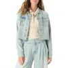 Do By Dee Ocleppo Talia Crop Raw Hem Denim Jacket In Brown