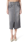 Do By Dee Ocleppo Zip Front High Waist Denim Skirt In Charcoal