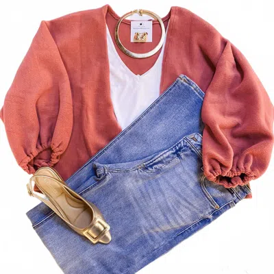 Do Everything In Love Glaydis Cardigan In Coral In Multi