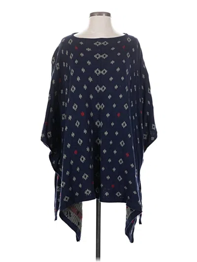 Pre-owned Do Everything In Love Poncho In Blue