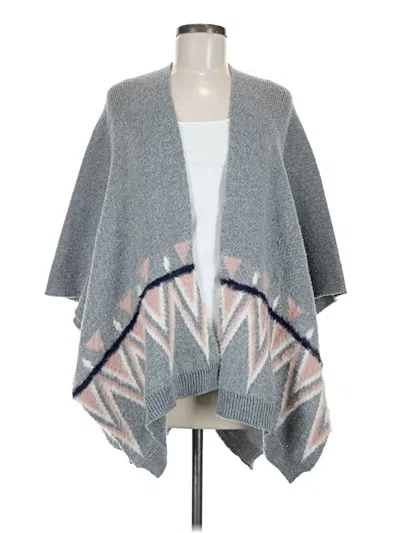 Pre-owned Do Everything In Love Poncho In Gray