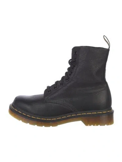 Pre-owned Doc Martens X Marc Jacobs Leather Combat Boots In Black